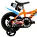 Bicicletă pentru copii Hot Wheels de 12” cu suport pentru sticlă și roți ajutătoare, în culori portocaliu-negru – bicicletă Dino Bikes