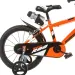Bicicletă pentru copii R88 de 14” cu suport pentru sticlă și roți ajutătoare, culoare portocaliu-negru – bicicletă Dino Bikes