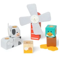 Blockables: Prieteni de la fermă - jucărie de construit din lemn - Melissa & Doug imaginea 2