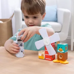 Blockables: Prieteni de la fermă - jucărie de construit din lemn - Melissa & Doug imaginea 3