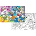 Disney Povești cu Rățuște 2 în 1 puzzle cu 108 piese și carte de colorat 70x50cm - Lisciani
