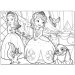 Disney Sofia Întâi puzzle maxi 2 în 1 cu 60 de piese și planșă de colorat 70x50cm - Lisciani