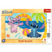 Disney Stitch — Aventură pe plajă, puzzle cu ramă de 15 piese - Trefl