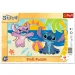 Disney Stitch — Aventură pe plajă, puzzle cu ramă de 15 piese - Trefl