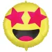 Emoji balon folie – Față zâmbitoare cu ochi de stea 46cm