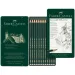 Faber-Castell: Set de 12 creioane grafit Castell 9000 în cutie metalică
