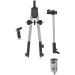 Faber-Castell: Set de compas cu reglare rapidă – 4 piese, culoare argintie, cu braț prelungitor