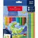 Faber-Castell: Set de creioane colorate Grip cu dinozauri, pachet de 18+6 bucăți