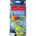 Faber-Castell: Set de creioane colorate Jumbo GRIP cu dinozauri, pachet de 8+2 bucăți
