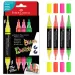 Faber-Castell: Set de markere colorate Black Edition Shake &amp; Paint cu două capete, 3mm și 1mm, 4 bucăți