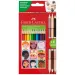 Faber-Castell: set de creioane colorate 12+3 bucăți