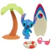 Figurină Stitch cu placă de surf și palmier