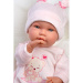 Llorens: Abril, păpușă care plânge de 42 cm, cu căciuliță cu urechi de iepure și sac de dormit.