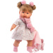 Llorens: Alexandra, păpușă de 42 cm care plânge, cu suzetă, îmbrăcată într-un palton roz.