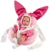 Llorens: Bimba bebeluș nou-născut cu cărucior roz cu iepuraș, 35 cm