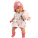 Llorens: Carla, păpușă care plânge de 42 cm, cu suzetă și căciuliță cu inimioare