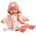 Llorens: Carla, păpușă care plânge de 42 cm, cu suzetă și căciuliță cu inimioare
