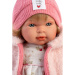 Llorens: Carla, păpușă care plânge de 42 cm, cu suzetă și căciuliță cu inimioare