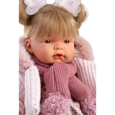 Llorens: Joelle, păpușă de 38 cm care plânge, cu eșarfă cu ciucuri imaginea 4
