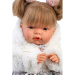 Llorens: Joelle, păpușă plângătoare de 38 cm cu suzetă, în palton alb