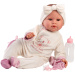 Llorens: Lea, păpușă care plânge de 45 cm, cu suzetă, îmbrăcată într-o salopetă cu koala.