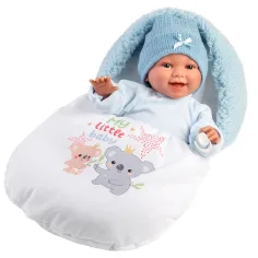 Llorens: Liam, păpușă plângătoare de 38 cm, cu sac de dormit imaginea 1