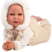 Llorens: Luis, păpușă plângătoare de 45 cm, cu biberon și suzetă.