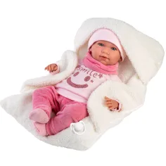 Llorens: Mimi, păpușă de 42 cm care plânge, cu port-bebe alb imaginea 1