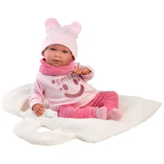 Llorens: Mimi, păpușă de 42 cm care plânge, cu port-bebe alb imaginea 2