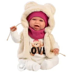 Llorens: Mimi, păpușă plângătoare de 42 cm, în set cu ursulețul Love Bear imaginea 1