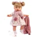 Llorens: Păpușă Joelle de 38 cm cu sunet, în haină tricotată și cu eșarfă.
