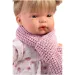 Llorens: Păpușă Joelle de 38 cm cu sunet, în haină tricotată și cu eșarfă.