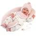 Llorens: Păpușă Mimi de 42 cm cu sunet, cu pernă de burtă în haine cu ursuleți.