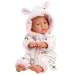 Llorens: Păpușă bebeluș fetiță în pijama moale cu urechi de iepuraș 31cm