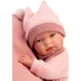 Llorens: Păpușă fetiță nou-născută Nica în rochie roz cu pernă 38cm