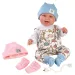 Llorens: Păpușă nou-născută Tala și Talo de 44 cm, 2 în 1, cu sunete, cu accesorii roz și albastre.