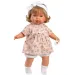 Llorens: Păpușă plângătoare Carla de 42 cm în rochie cu flori și bentiță.