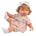Llorens: Păpușă plângătoare Carla de 42 cm în rochie cu flori și bentiță.