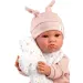 Llorens: Păpușă plângătoare Luna de 45 cm cu pernă cu buline