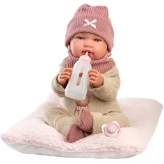 Llorens: Tina, păpușă nou-născută de 44 cm cu pernă moale. imaginea 2