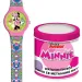 Luna: ceas analogic cu Minnie Mouse, în cutie metalică cadou