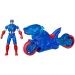 Marvel: Căpitanul America cu motocicletă și lansator de scut – Hasbro