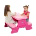 Masă de picnic roz 70x79x47cm