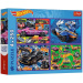 Mașini de curse Hot Wheels - set de 4 puzzle a câte 250 piese - Trefl