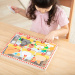 Melissa &amp; Doug Push to Pop Puzzle – Puzzle educativ din lemn „Găini fericite” - Spin Master