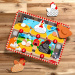 Melissa &amp; Doug Push to Pop Puzzle – Puzzle educativ din lemn „Găini fericite” - Spin Master