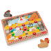 Melissa &amp; Doug Push to Pop Puzzle – Puzzle educativ din lemn „Găini fericite” - Spin Master