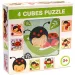 Cub de puzzle cu buburuză 4 bucăți 