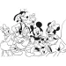 Mickey Mouse și prietenii săi 2 în 1 puzzle maxi de 60 de piese și desen de colorat 70x50cm - Lisciani