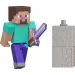 Minecraft: Figurină de joc Steve cu accesorii - Mattel